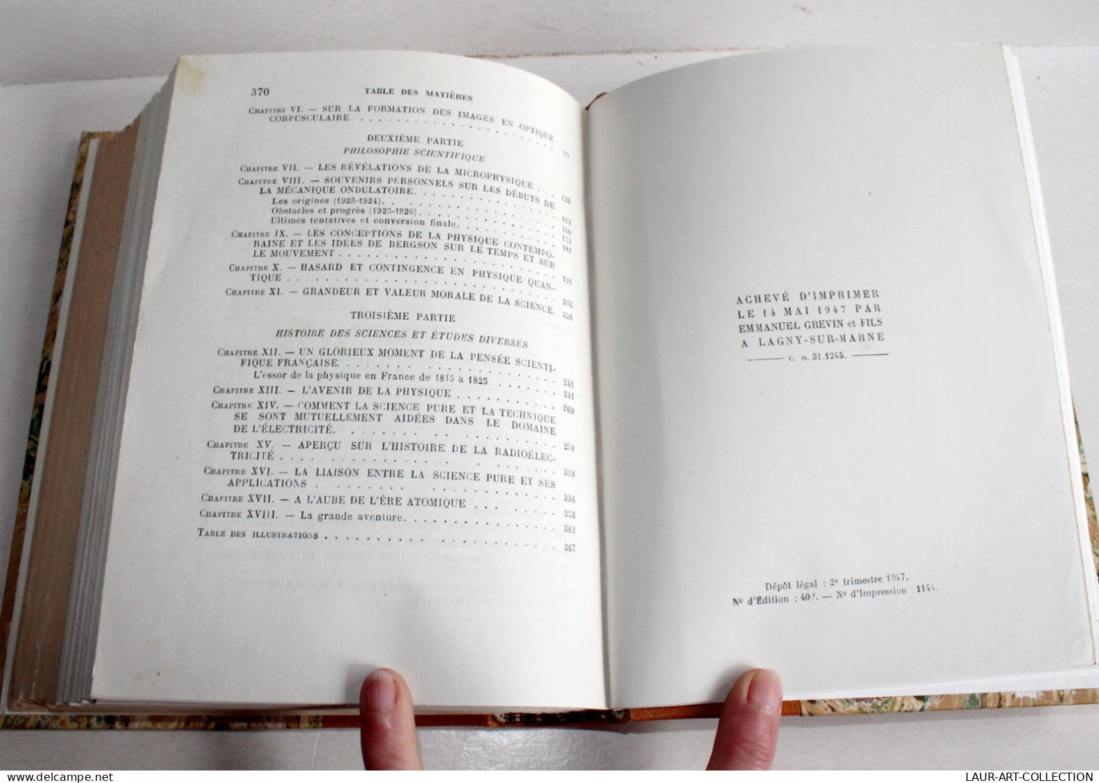 ENVOI D'AUTEUR LOUIS DE BROGLIE + MATIERE & LUMIERE + PHYSIQUE & MICROPHYSIQUE 1937 / ANCIEN LIVRE XXe SIECLE (2204.32)