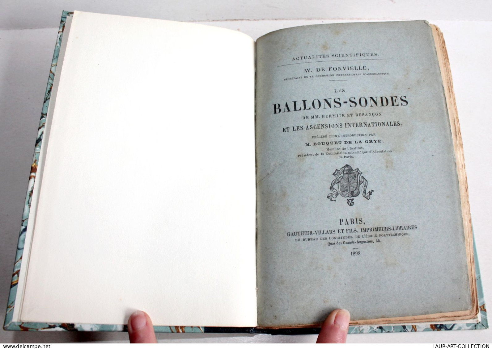 RARE ENVOI D'AUTEUR DE FONVIELLE! LES BALLONS SONDES DE HERMITE ET BESANCON 1898 / ANCIEN LIVRE XIXe SIECLE (2204.33) - Signierte Bücher