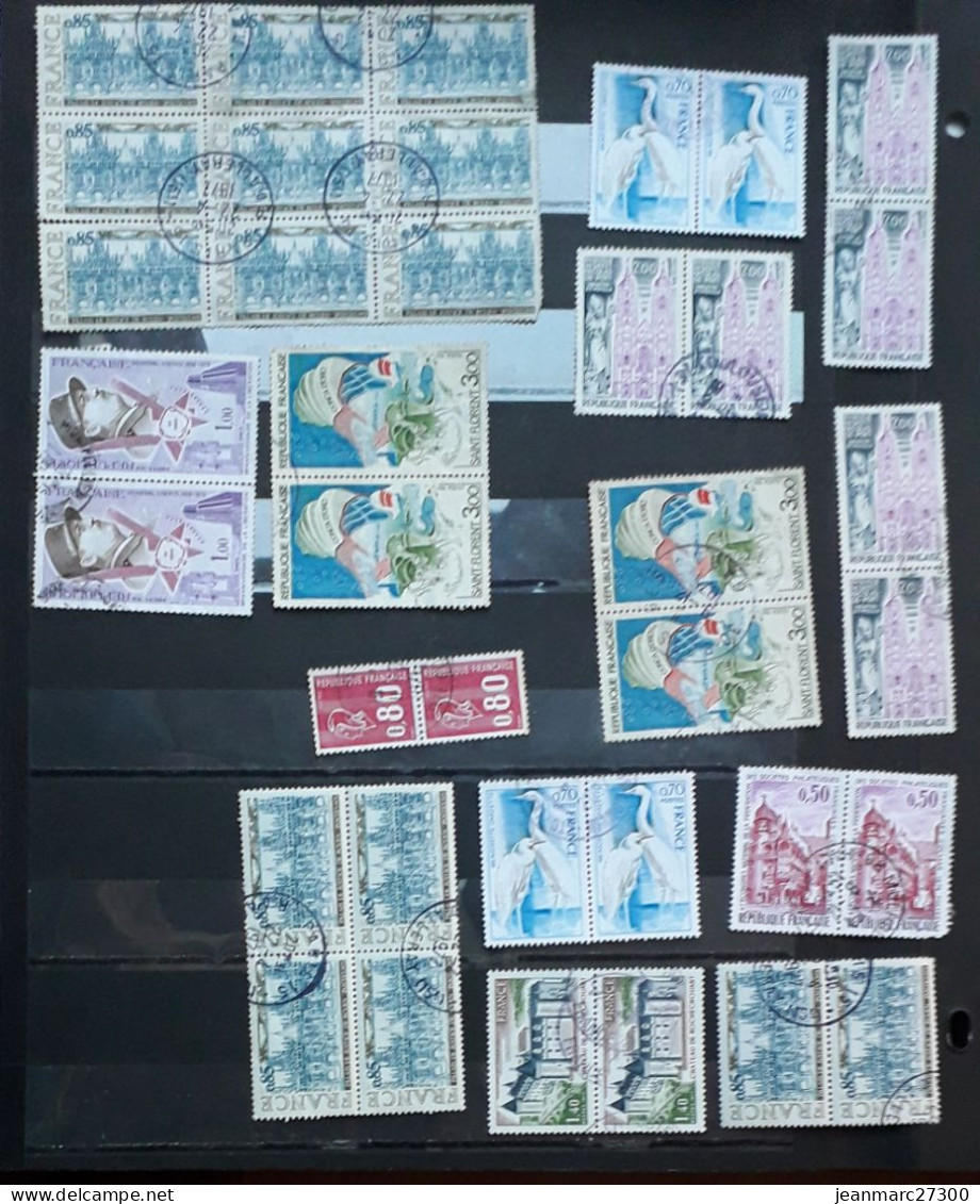 YT N° 1794 1796 1798 1806 1809 1810 1816 1820 Oblitérés Paires Ou Blocs 1974 - Used Stamps