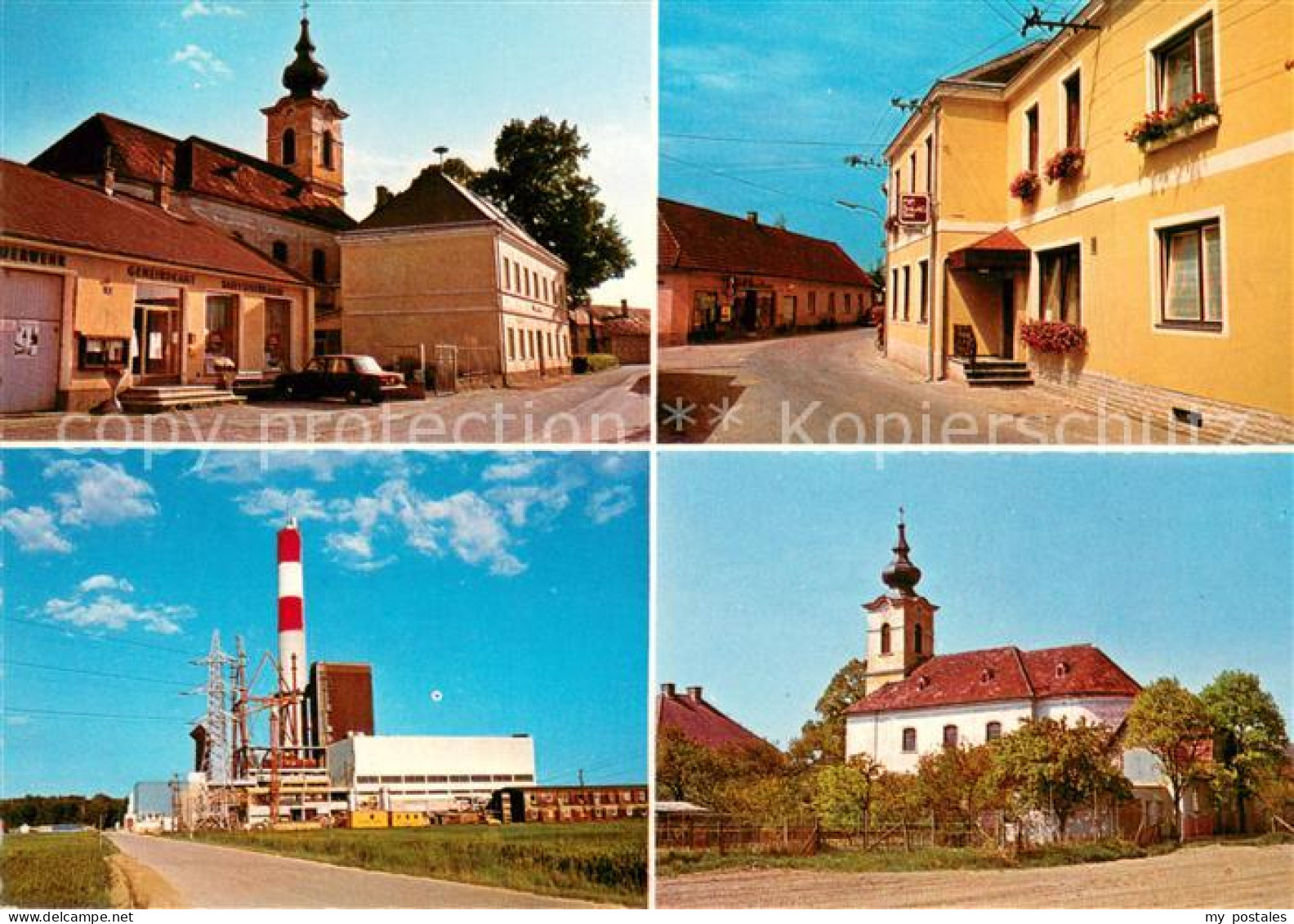 73668773 Theiss Donau Mit Newag Waermekraftwerk Details Kirche  - Autres & Non Classés