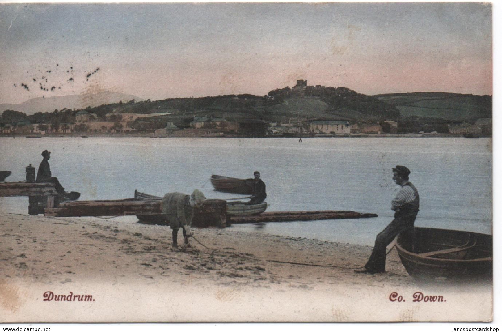 DUNDRUM - COUNTY DOWN - FISHERMEN - WITH GOOD DOWNPATRICK POSTMARK 1905 - Down