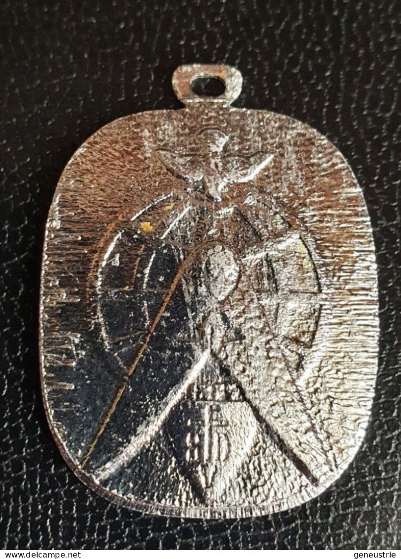Médaillon Pendentif Médaille Religieuse Polonaise Milieu XXe "Vierge Marie / Jésus Christ / 1875" Pologne - Religion & Esotérisme