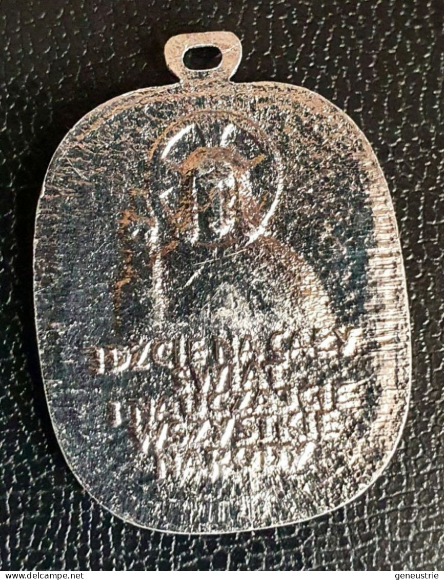 Médaillon Pendentif Médaille Religieuse Polonaise Milieu XXe "Vierge Marie / Jésus Christ / 1875" Pologne - Religión & Esoterismo