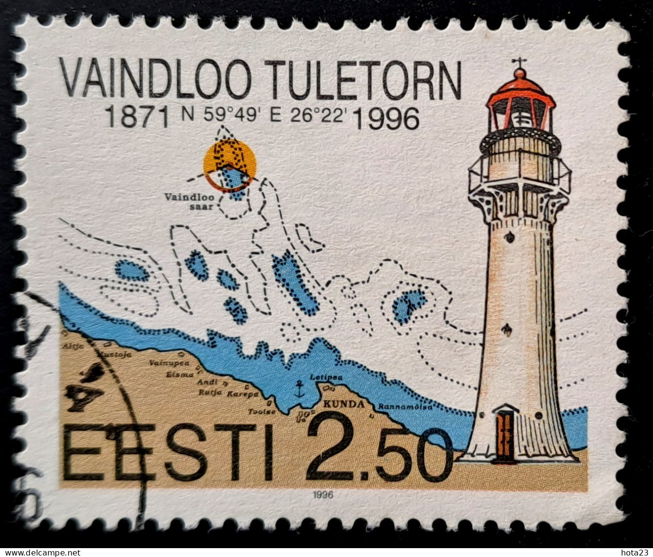 (!) ESTLAND 25th Anniv Vaindloo Lighthouse 1996 Estonia  Stamp Mi 283 USED (0) - Estonie