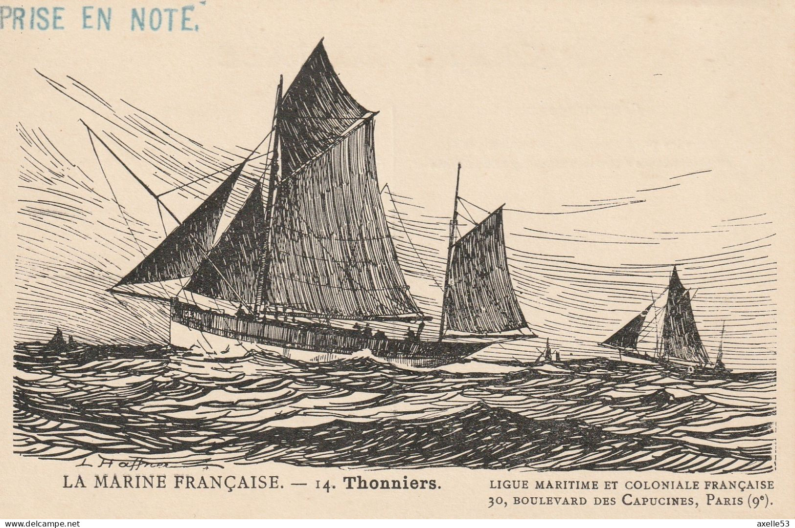 Ligue Maritime Et Coloniale Française  (10308) La Marine Française. 14. Thonniers - Verzamelingen & Kavels