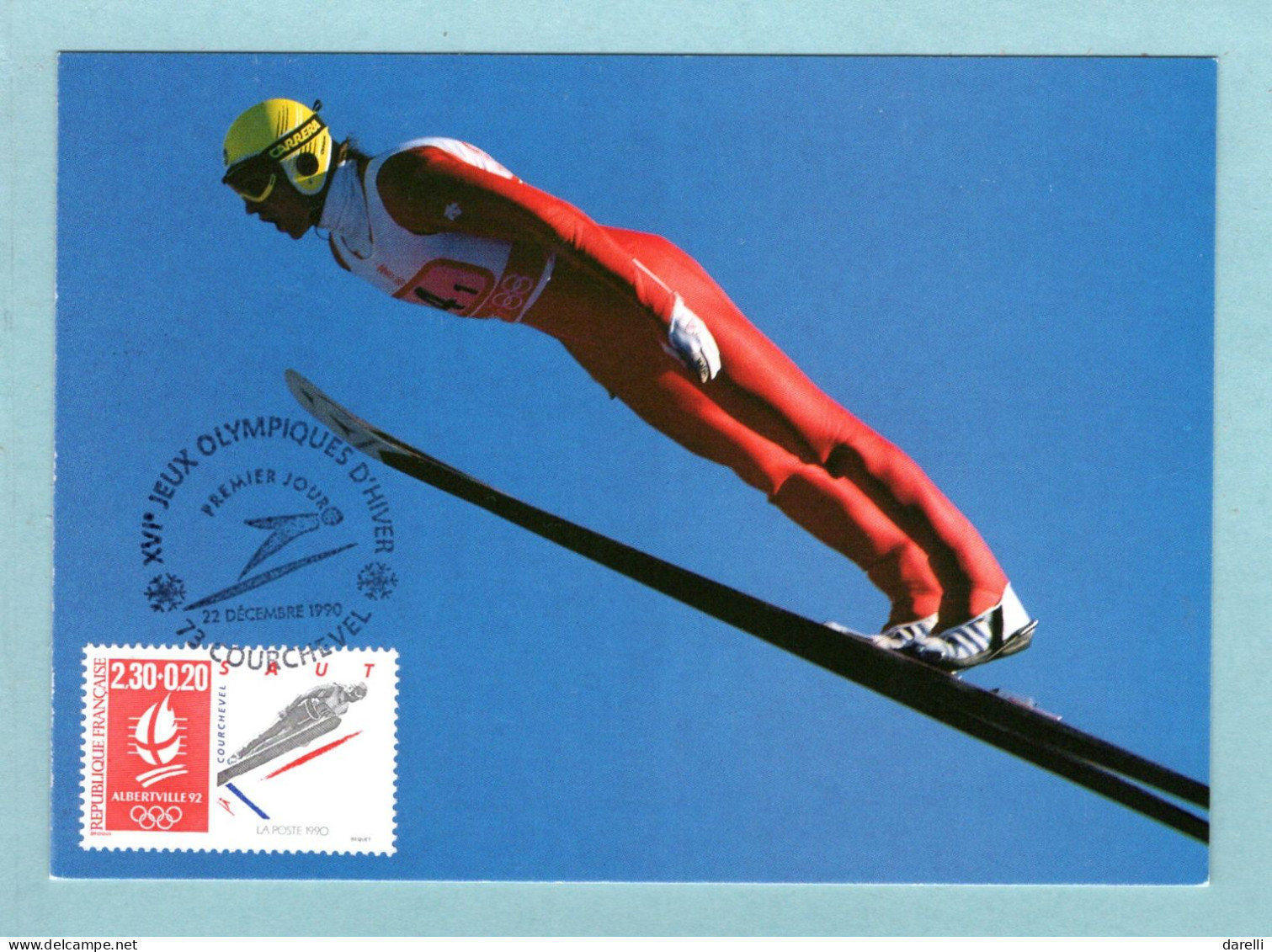 Carte Maximum 1990 - XVIe - Jeux Olympiques D'hiver Albertville - Saut - YT  2674 - 73 Courchevel - 1990-1999