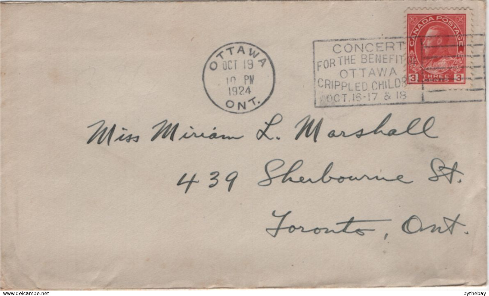 Canada 1924 Cover Sc 109 3c KGV Admiral Slogan Cancel Coutts C-1550 - Briefe U. Dokumente