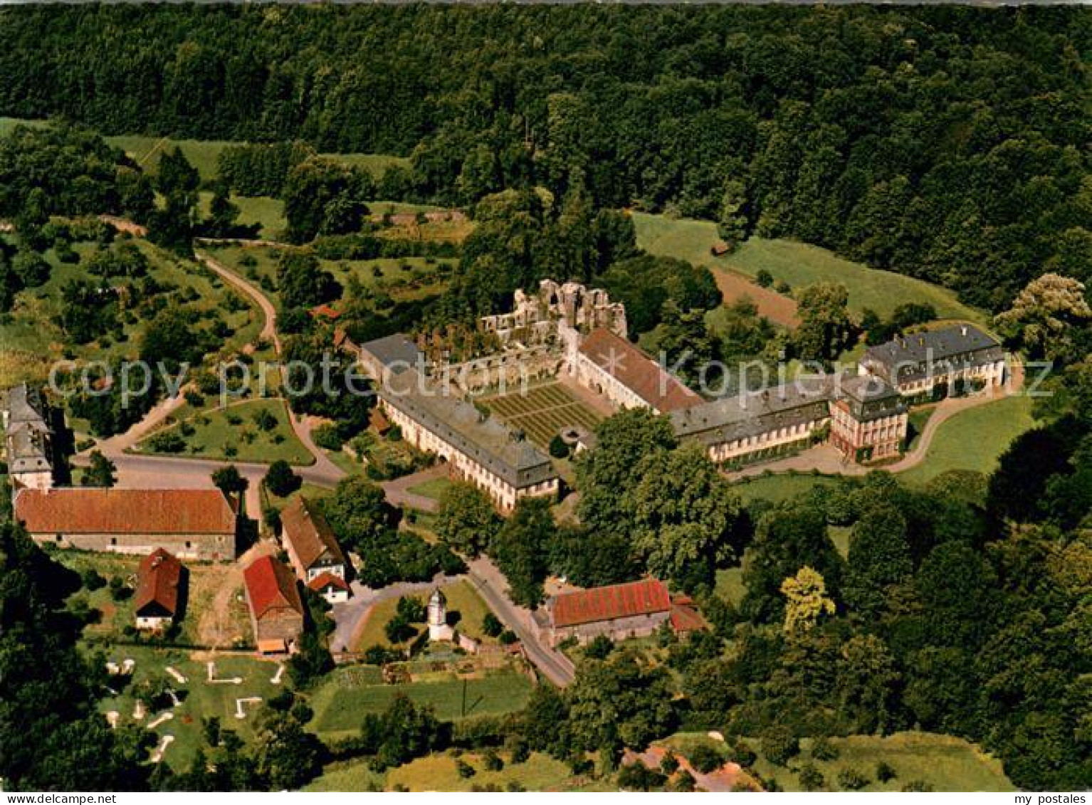 73668334 Arnsburg Hessen Kloster Mit Ruine Aus Dem 13. Jhdt. Fliegeraufnahme Arn - Lich