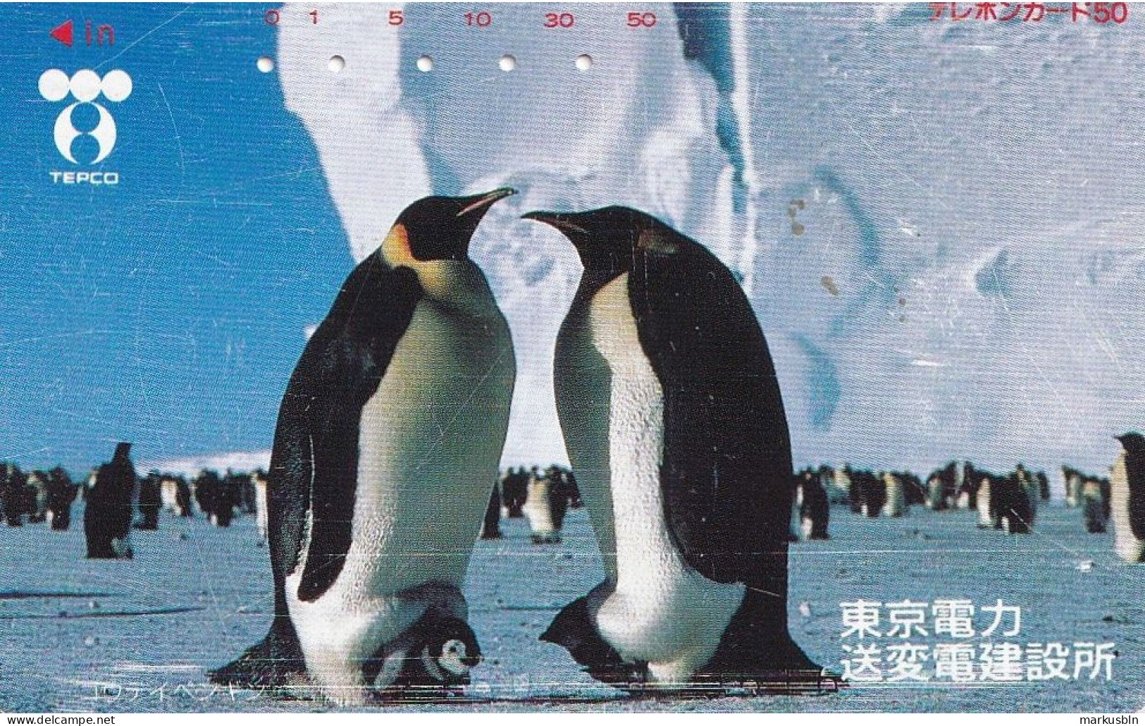 Japan Tamura 50u Old Private 110 - 89720 Penguins Tepco Advertisement - Giappone