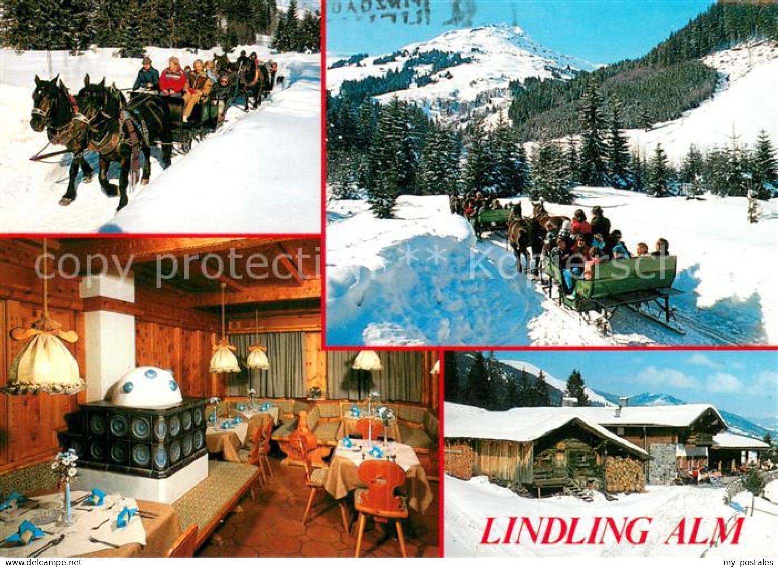 73668302 Hinterglemm Saalbach Lindling Alm Pferdeschlittenfahrt Kaminzimmer Hint - Sonstige & Ohne Zuordnung