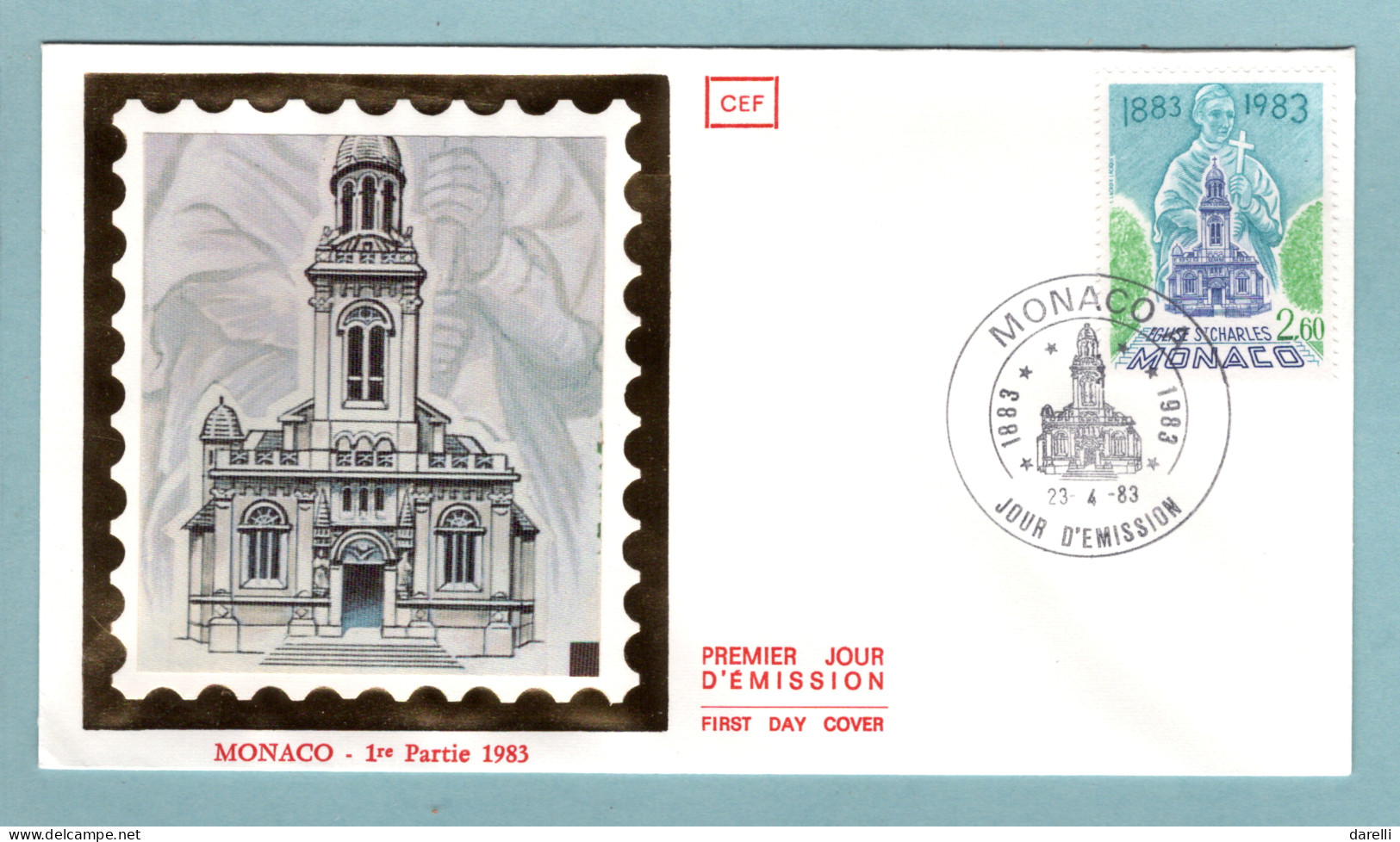 FDC Monaco 1983 - Eglise Saint Charles - YT 1368 - FDC