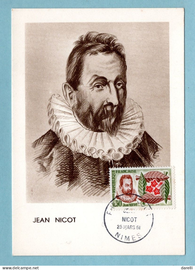 Carte Maximum 1961 - Jean Nicot - YT 1286 - Nîmes - 1960-1969