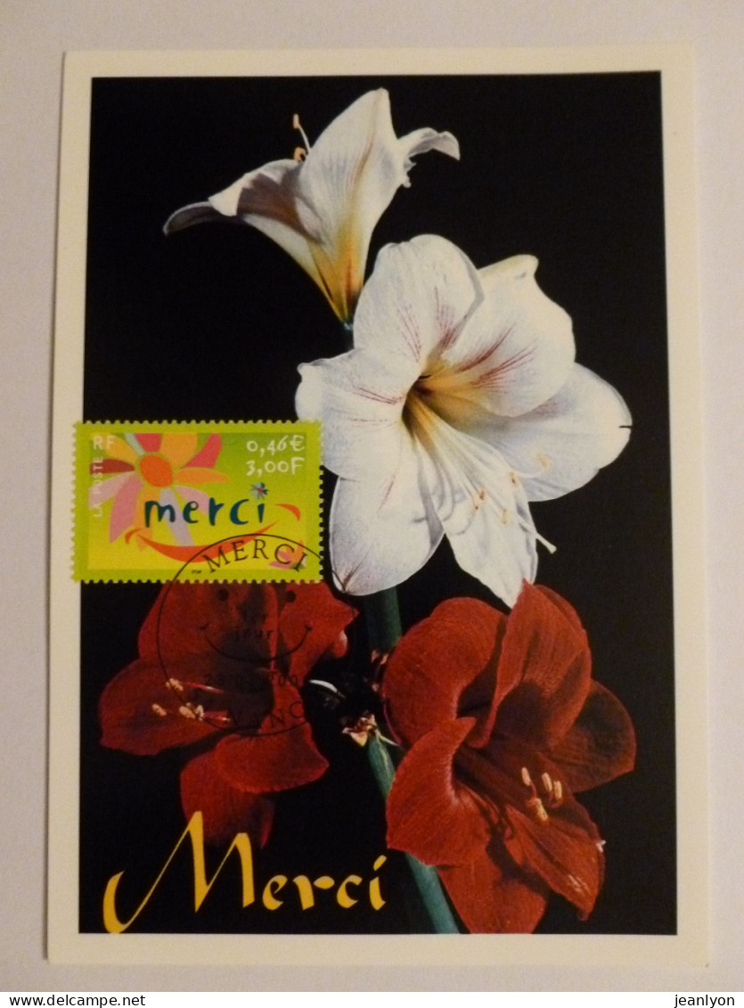 FLEUR - Carte Philatélique 1er Jour Timbre MERCI, Cachet NANCY - Fleurs