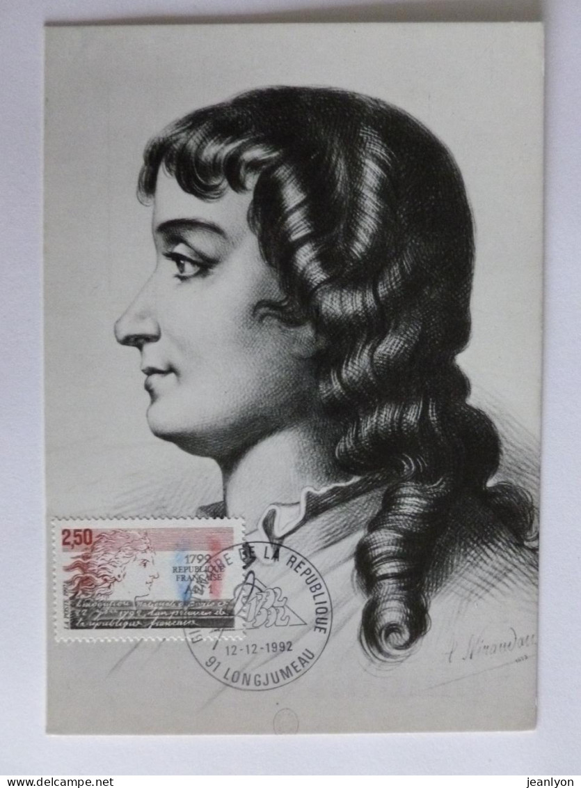 MADAME ROLAND - REVOLUTION FRANCAISE - Carte Philatélique Timbre An I De La République , Cachet Longjumeau - Geschiedenis