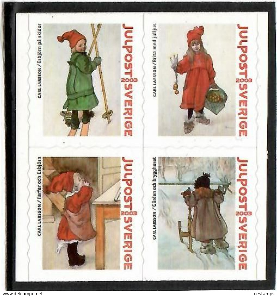 Sweden 2003 . Christmas . 150th Birthday Of Carl Larsson (II).  Michel #  2376-2379 - Unused Stamps