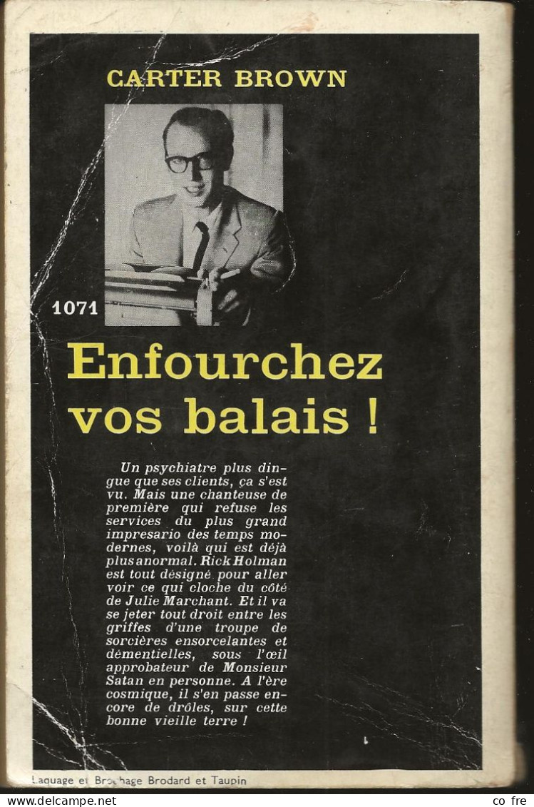 SÉRIE NOIRE, N°1071 "Enfourchez Vos Balais" Carter Brown, 1ère édition Française 1966 - Série Noire