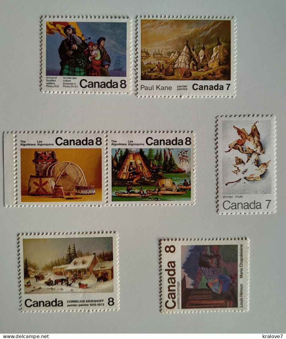 CANADA LOT 7 TIMBRES NEUF HISTOIRE PAYSAGES ART NOEL INUITS - Neufs