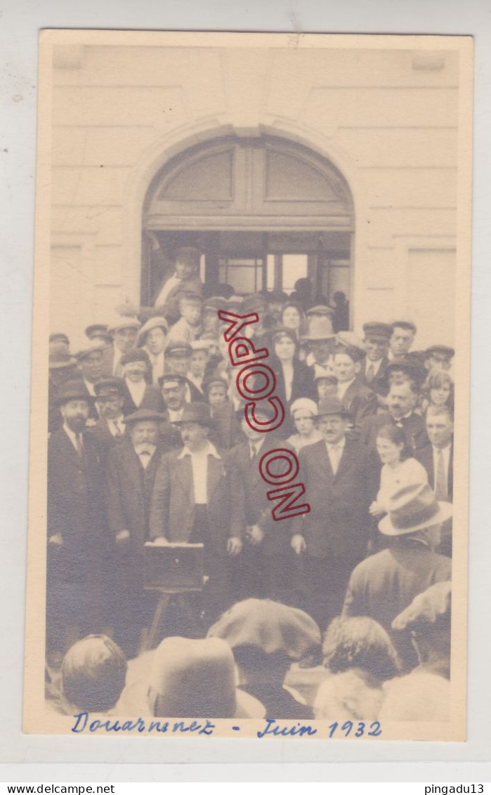 Finistère Douarnenez Juin 1932 Inauguration De La Maison Du Peuple Beau Format Rare à La Vente - Orte