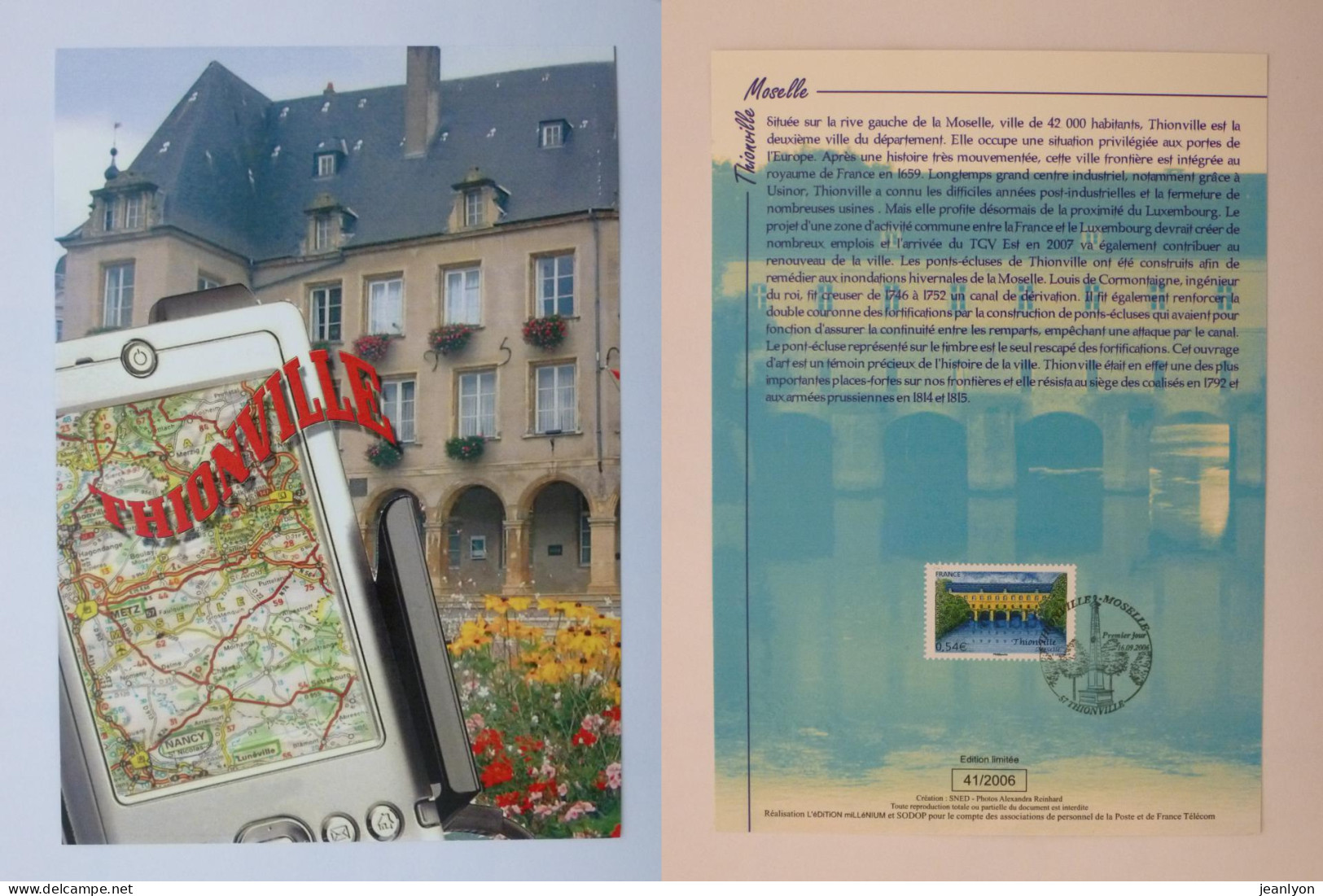 THIONVILLE - MOSELLE - Carte Routière - Monument - Document Philatélique Avec Timbre Et Cachet 1er Jour - Denkmäler