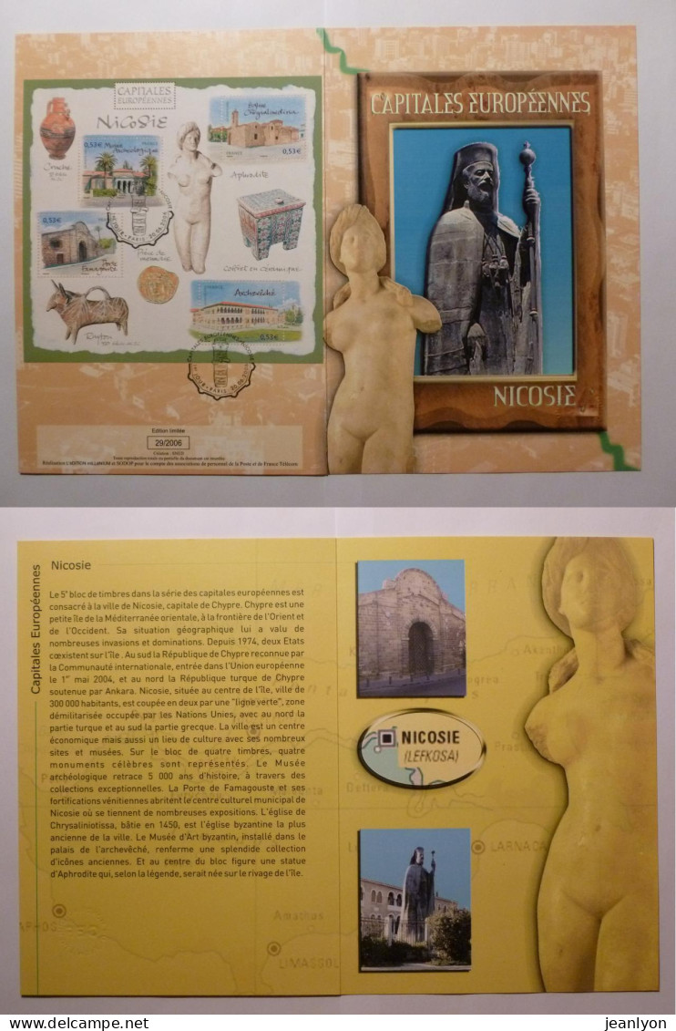 NICOSIE - CHYPRE / Musée Archeologie - Eglise Cruche Statue - Document Philatélique Avec BLOC Timbres Et Cachet 1er Jour - Archäologie