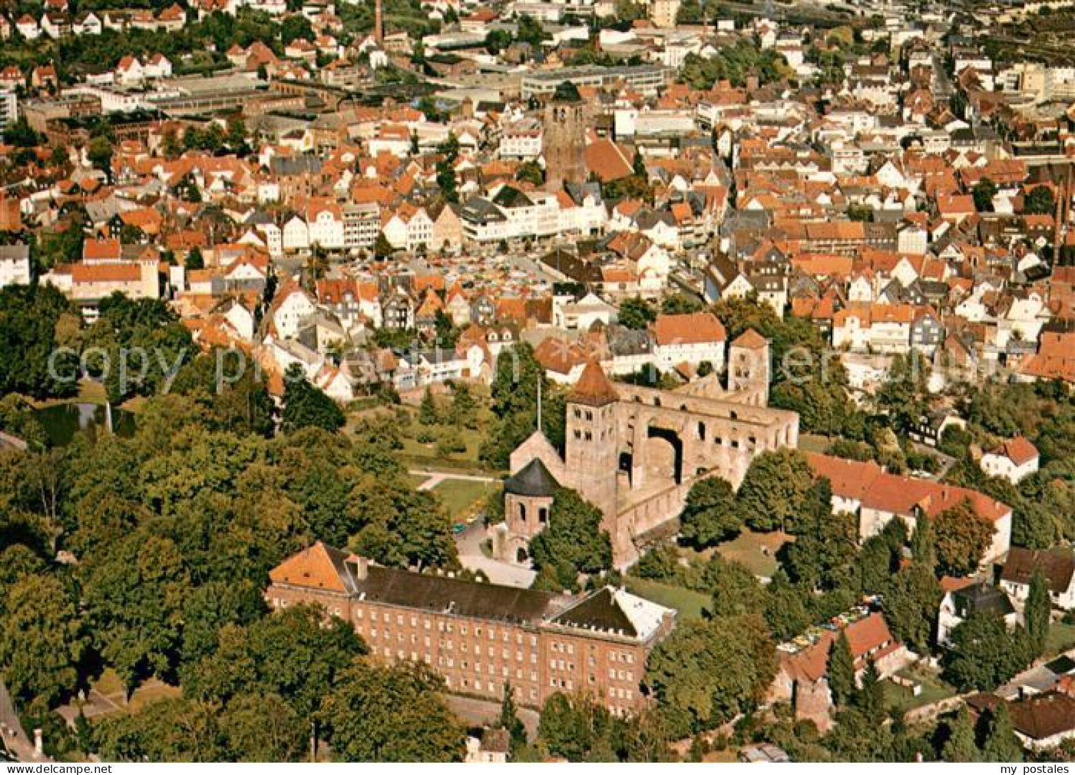 73667609 Bad Hersfeld Stadtbild Mit Stiftsruine Fliegeraufnahme Bad Hersfeld - Bad Hersfeld