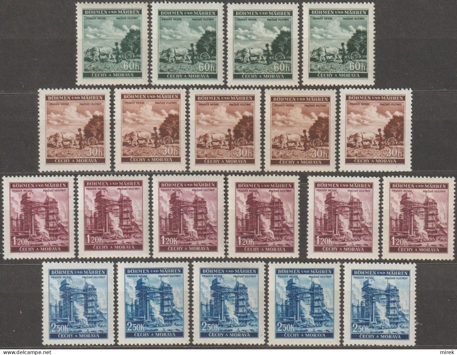 02/ Pof. 64-67, Colors And Shades - Unused Stamps