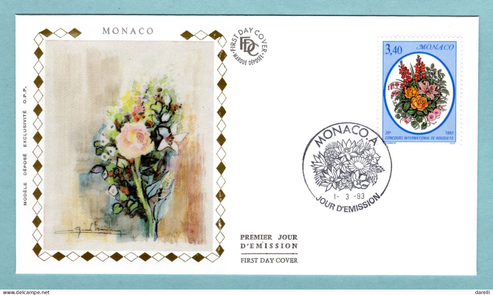FDC Monaco 1993 - Concours International De Bouquets : Mufliers - YT 1868 - FDC