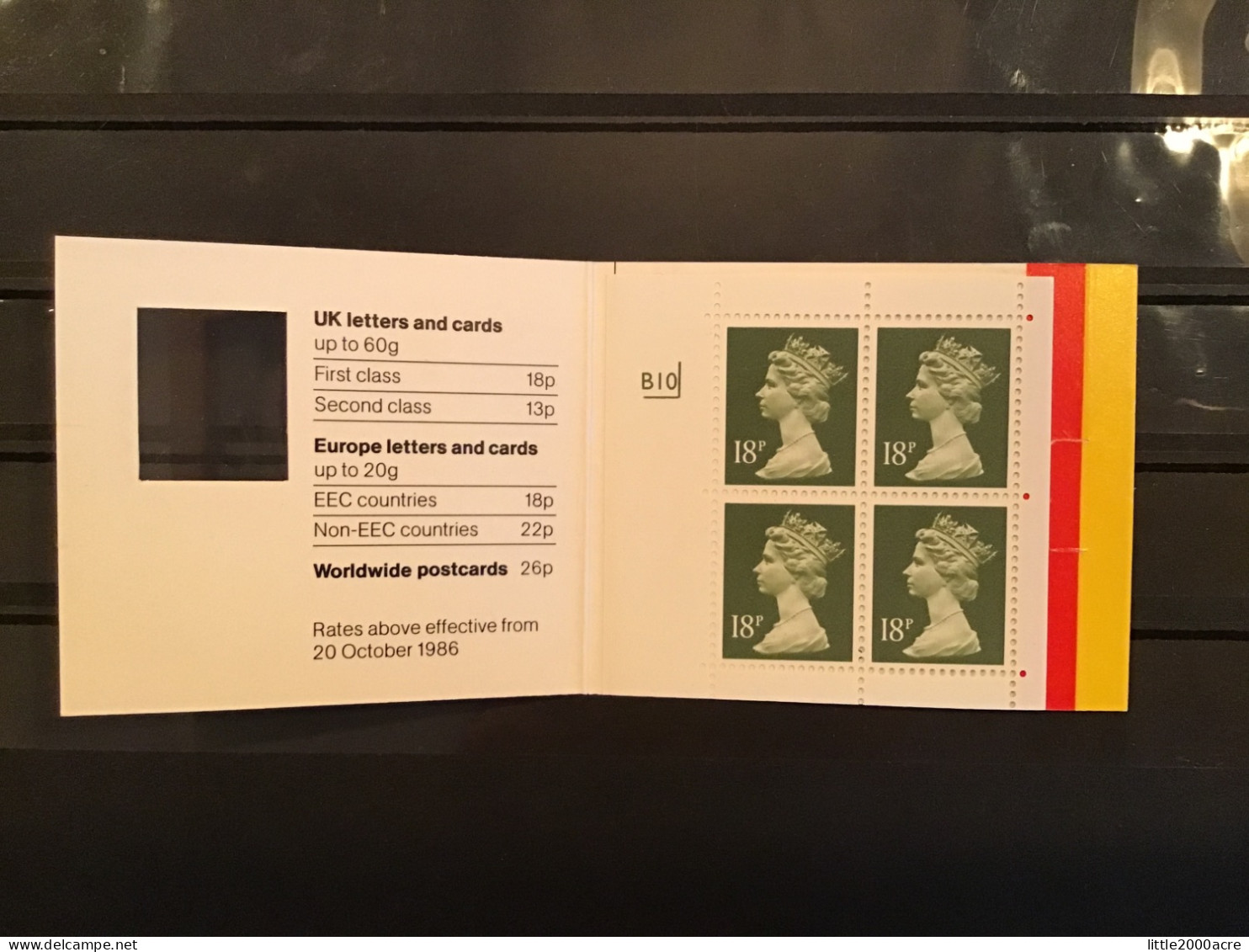 GB 1987 72p Barcode Booklet Complete Square Tab SG GC1 A - Libretti