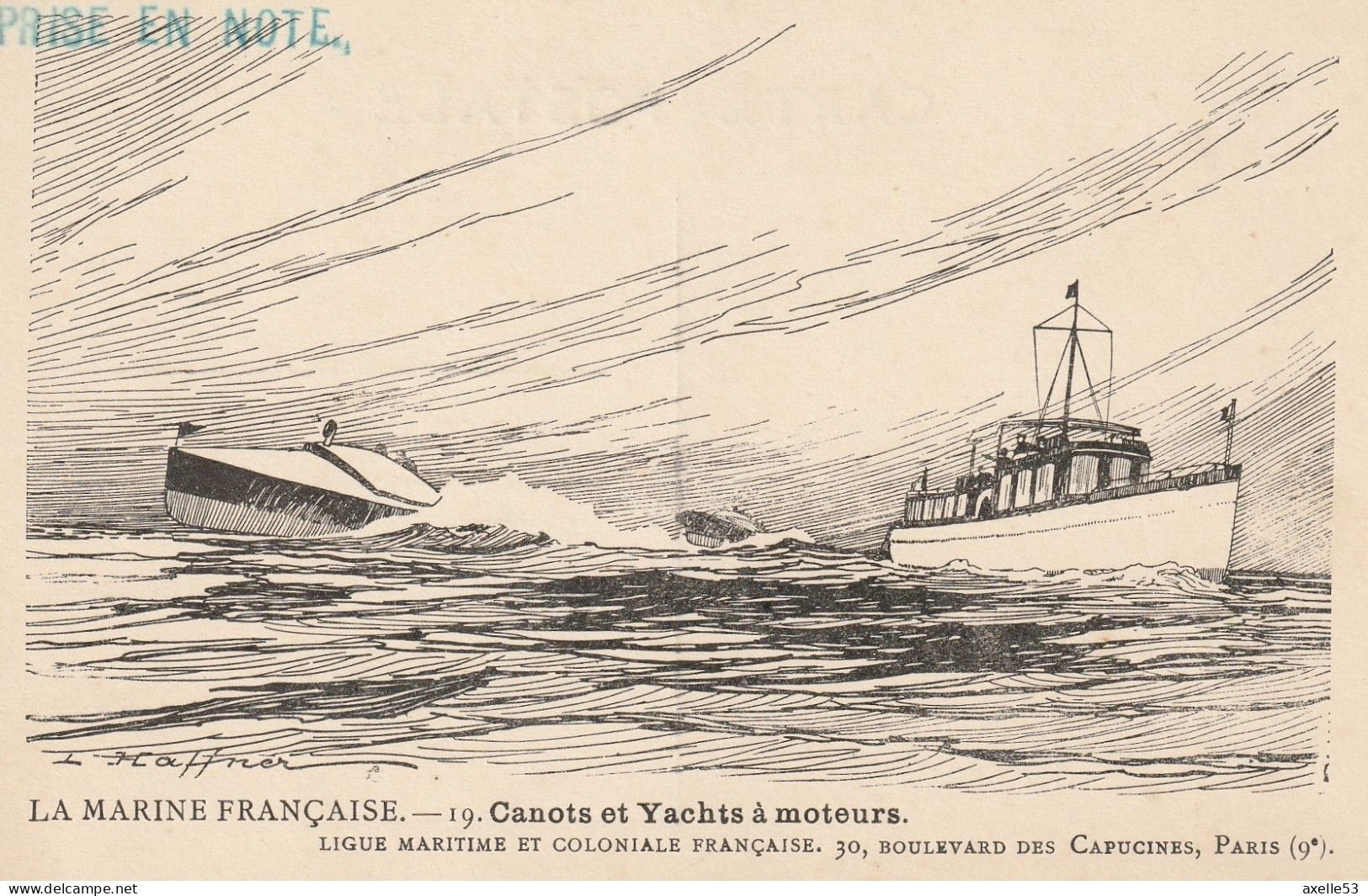 Ligue Maritime Et Coloniale Française  (10313) La Marine Française. 19. Canots Et Yachts à Moteurs - Verzamelingen & Kavels
