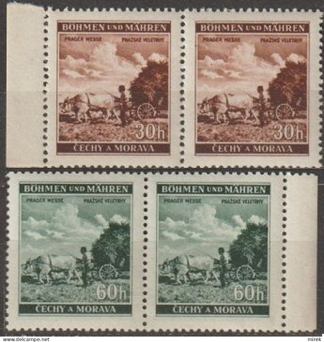 06/ Pof. 64-65, Border Pairs - Unused Stamps
