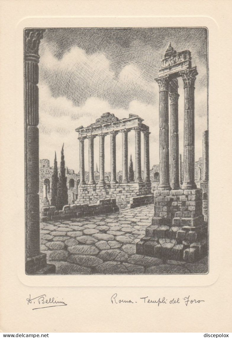 AD156 Roma - Templi Del Foro Romano - Illustrazione Illustration Dandolo Bellini / Non Viaggiata - Andere Monumente & Gebäude