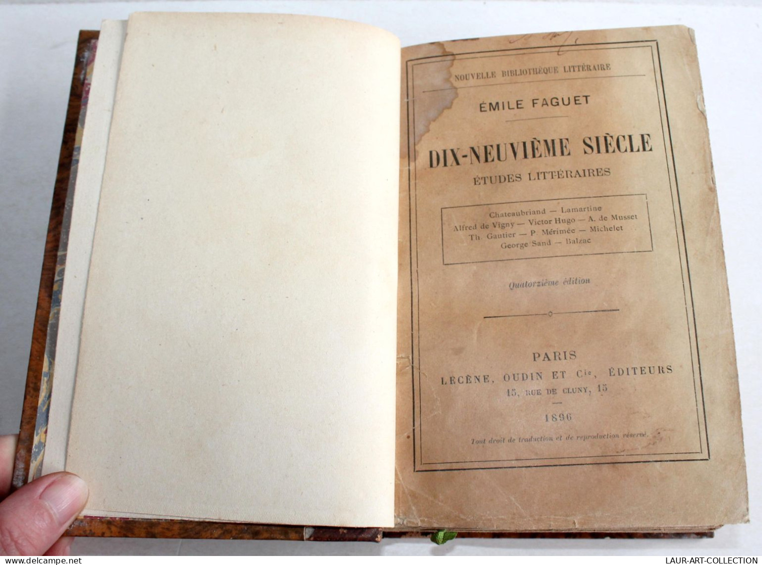 EMILE FAGUET, DIX NEUVIEME SIECLE ETUDES LITTERAIRES, CHATEAUBRIAND.. 1896 OUDIN / ANCIEN LIVRE XIXe SIECLE (2204.42) - 1801-1900