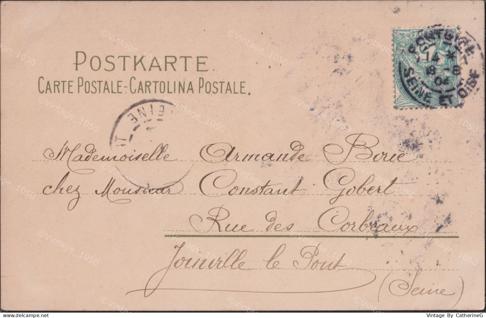 CPA MUGUET Porte-bonheur 1904 Carte +timbre 1904 +/- 9x14cm #118021 - Other & Unclassified