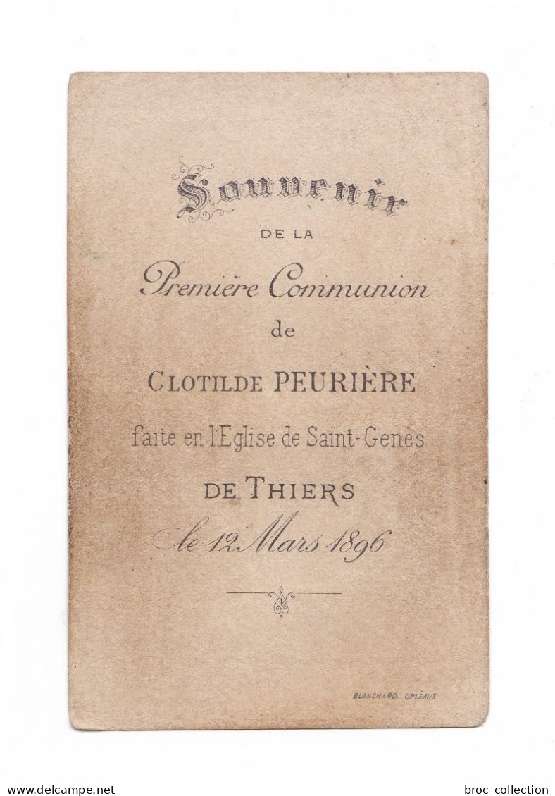 Thiers, 1re Communion De Clotilde Peurière, 1896, église De Saint-Genès, Ange, Cit. Mgr De La Bouillerie, Blanchard 2092 - Andachtsbilder