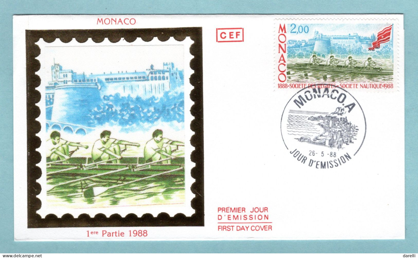 FDC Monaco 1988 - Société Des Régates - Société Nautique - YT 1634 - FDC