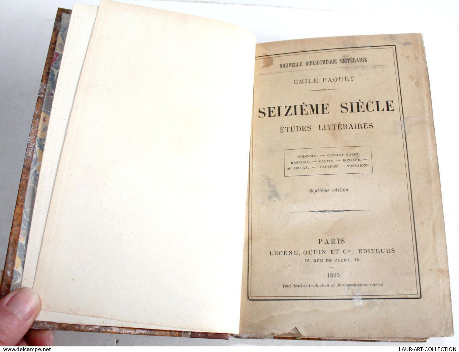 EMILE FAGUET SEIZIEME SIECLE ETUDES LITTERAIRES, RABELAIS MONTAIGNE.. 1895 OUDIN / ANCIEN LIVRE XIXe SIECLE (2204.45) - 1801-1900