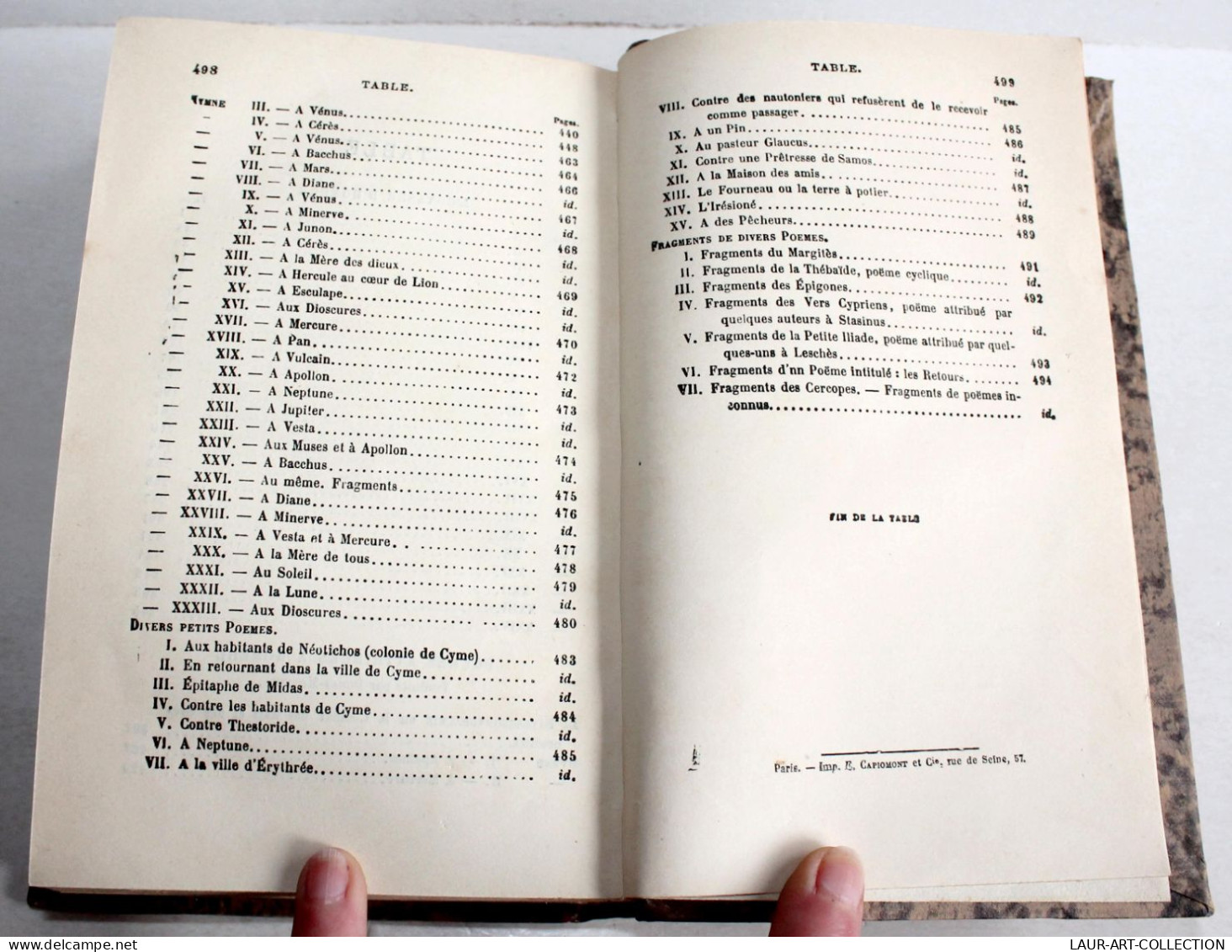 L'ODYSSEE D'HOMERE, TRADUCTION DACIER, NOUVELLE EDITION + PETITS POEMES, GARNIER / ANCIEN LIVRE XIXe SIECLE (2204.48) - 1801-1900