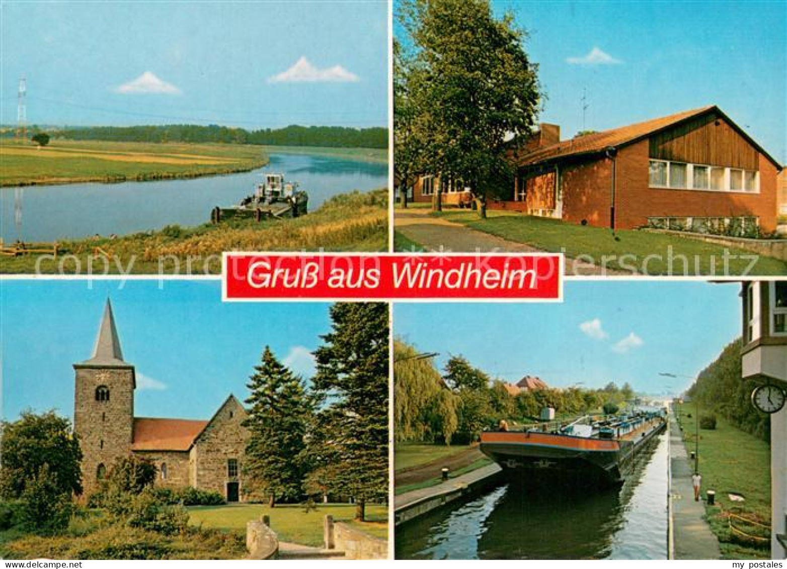 73666684 Windheim Weser Panorama Kirche Schleusenkanal Windheim Weser - Petershagen