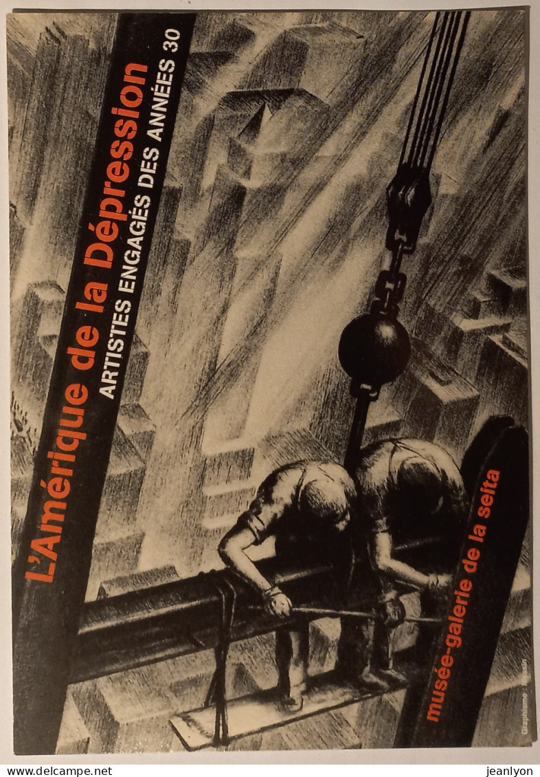 INDUSTRIE / Travail De L'acier Amérique - Men Of Steel / Gravure S. Margolies - Exposition Musée - Carte Publicitaire - Industry