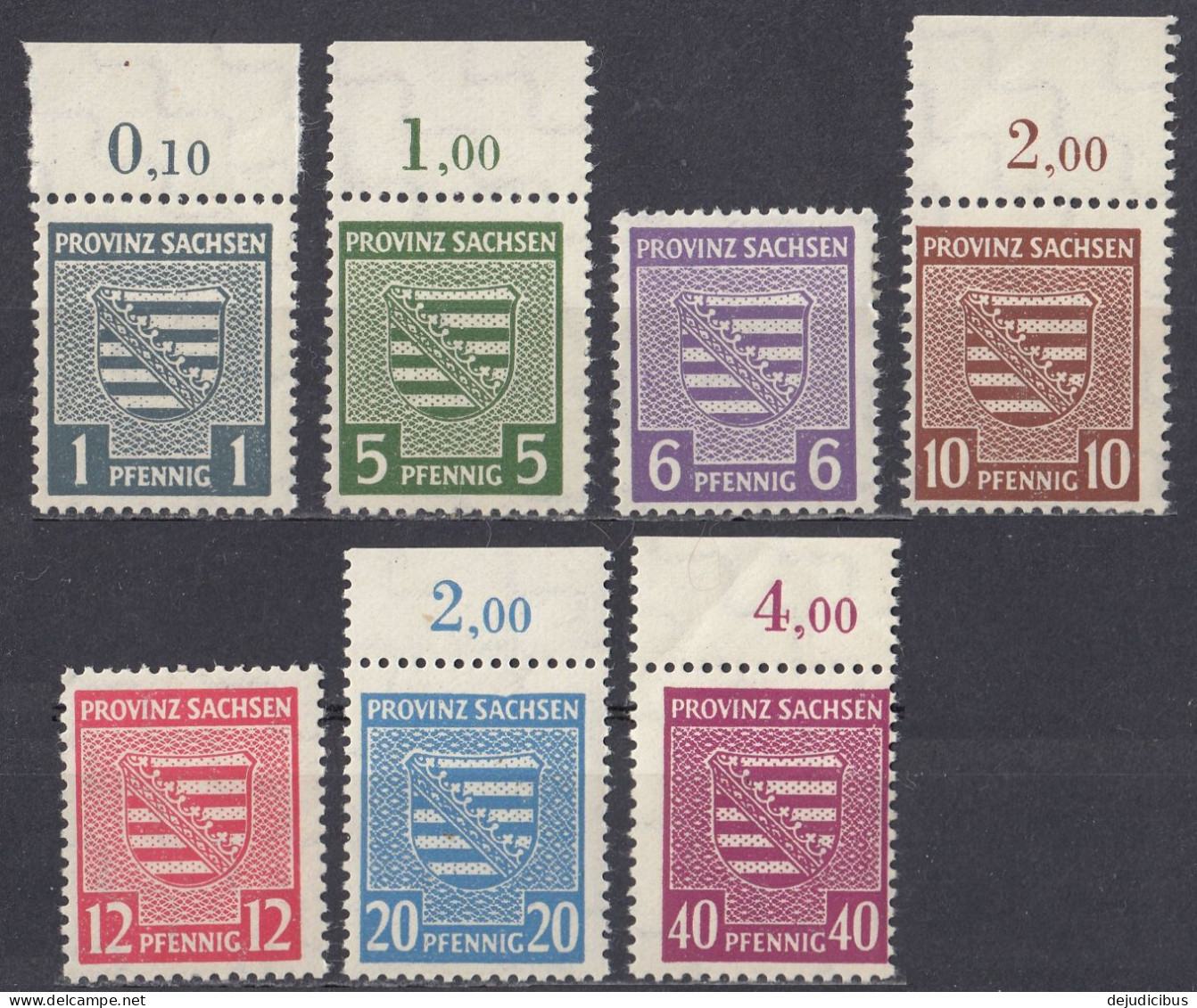 SASSONIA - 1945 - Lotto Di 7 Valori Nuovi MNH: Yvert 8, 10, 11, 13, 14, 16 E 19. - Nuovi