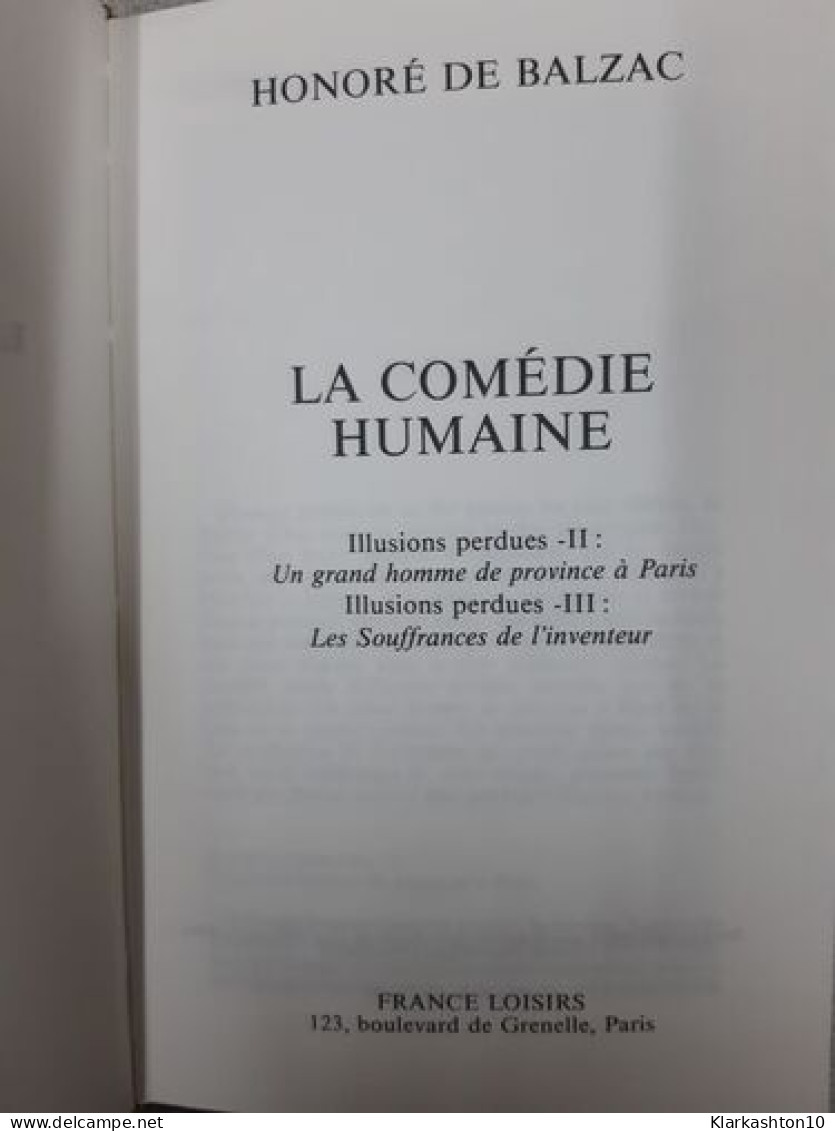 Illusions Perdues : Suite (La Comédie Humaine) - Autres & Non Classés