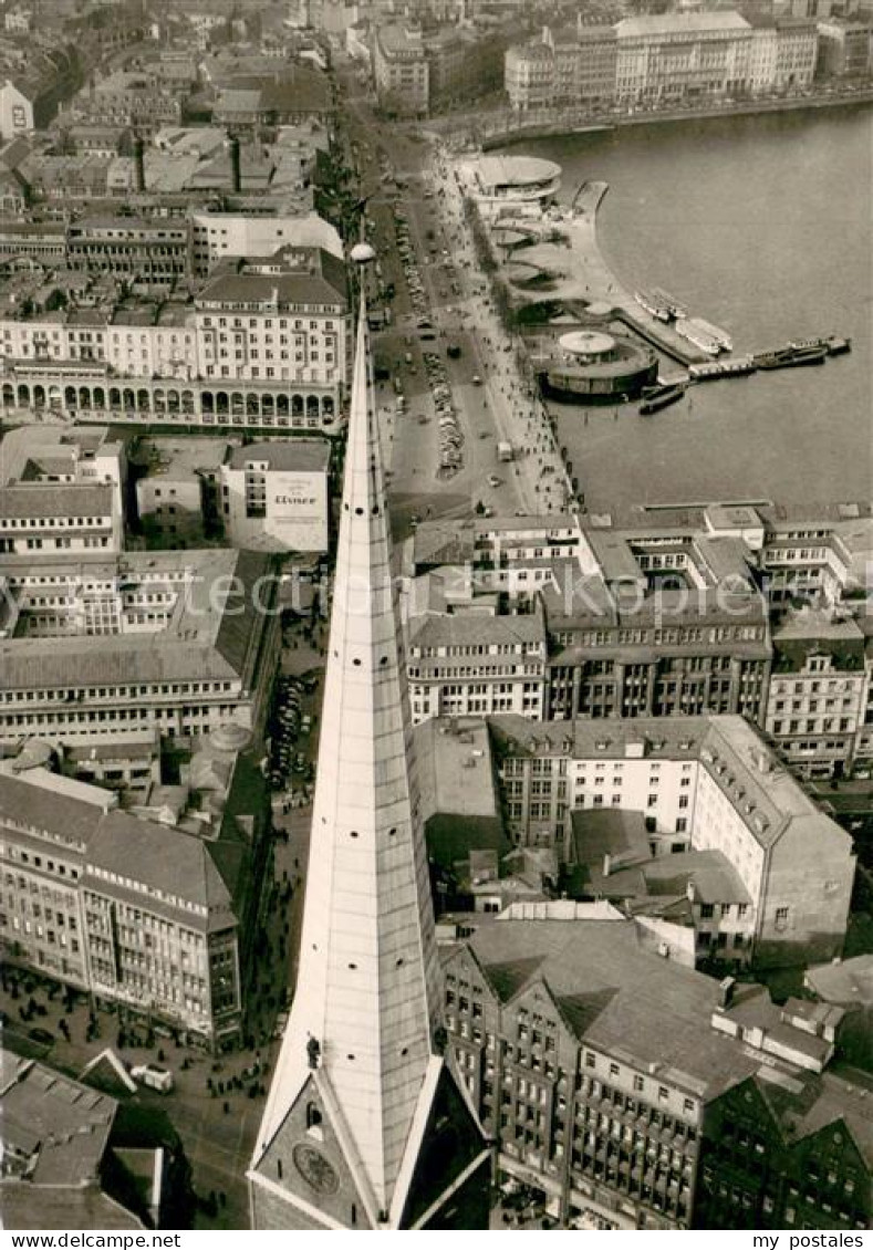 73666490 Hamburg Fliegeraufnahme Mit Jungfernstieg Alsterpavillon Und Petrikirch - Andere & Zonder Classificatie