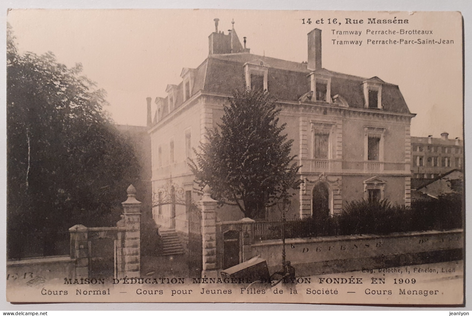 LYON (69 Rhône) - Maison Education Ménagère / Rue Massena - Cours Jeunes Filles Société - Cours Ménager - Lyon 6