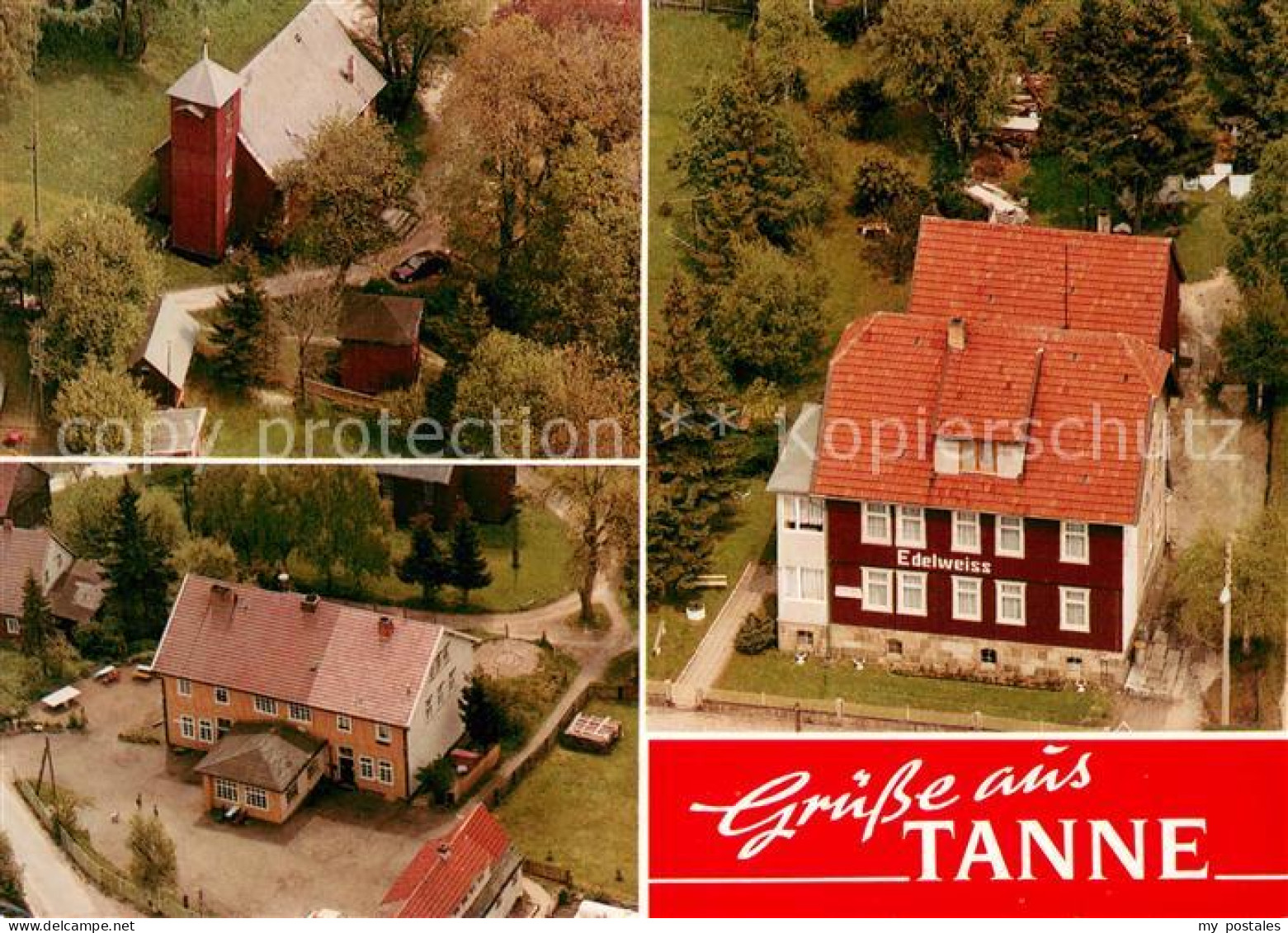 73666421 Tanne Harz Kirche Schule Haus Edelweiss Fliegeraufnahmen Tanne Harz - Autres & Non Classés