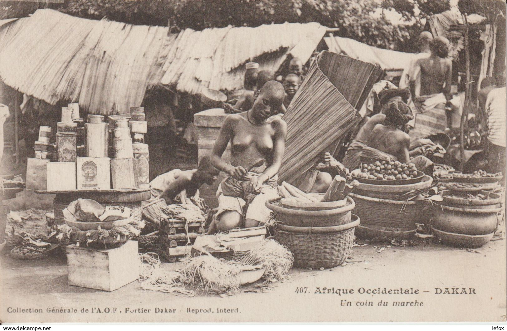 DAKAR UN COIN DU MARCHE ECRITE 1932 - Senegal