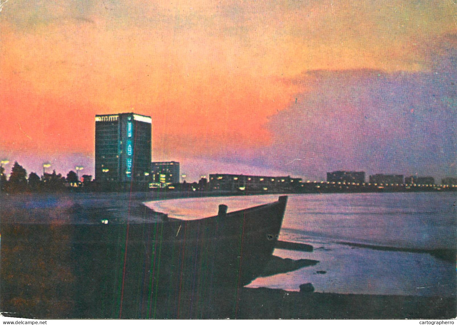 Navigation Sailing Vessels & Boats Themed Postcard Romania Mamaia Night View 1977 - Voiliers