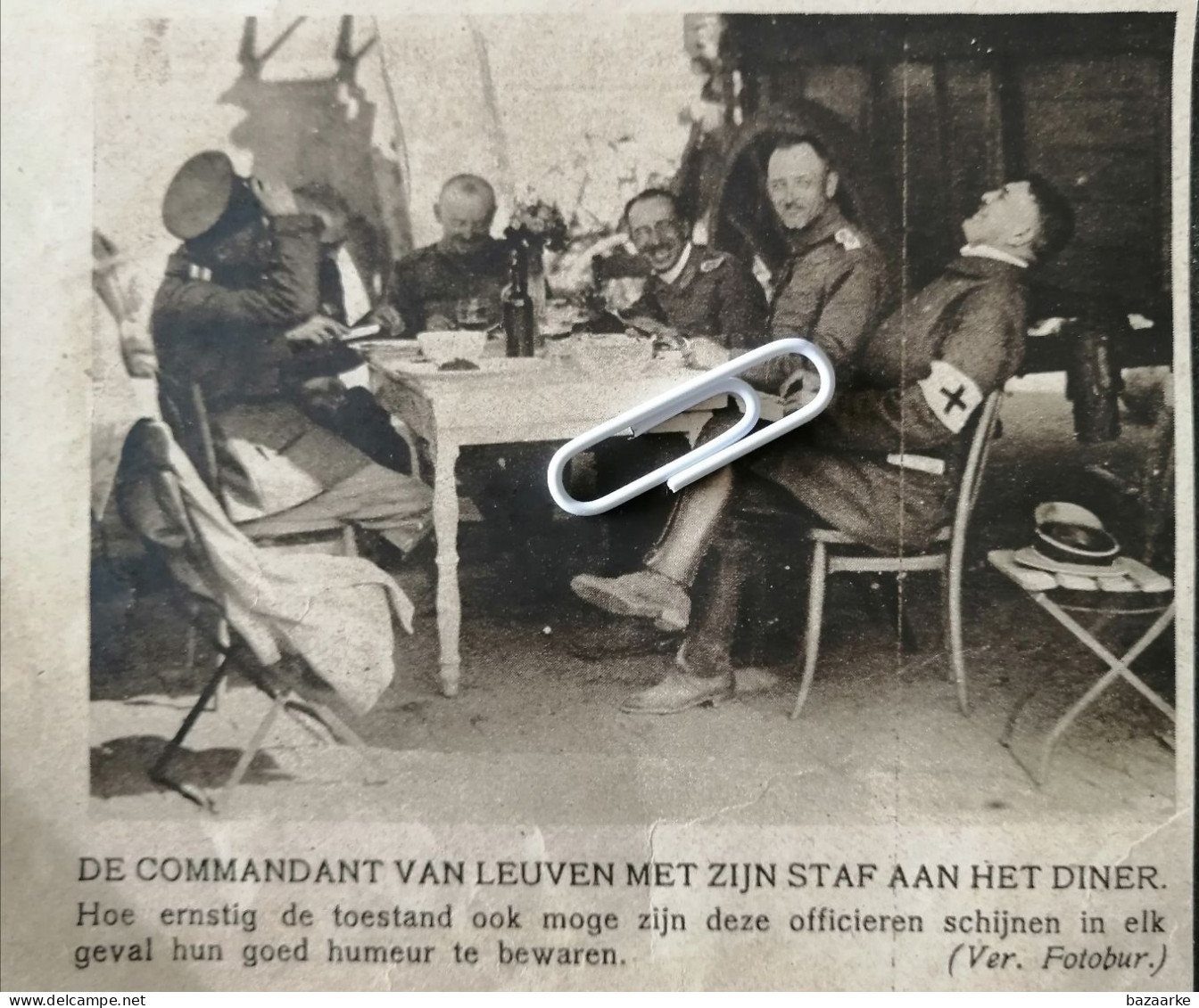 OORLOG 1914 / LEUVEN / DE COMMANDANT VAN LEUVEN MET ZIJN STAF AAN HET DINER HOE ERNSTIG DE TOESTAND MOGE ZIJN - Zonder Classificatie