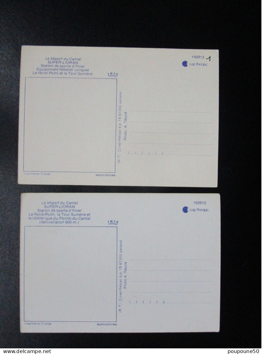 CP 15 Cantal SUPER LIORAN - LOT DE 2 CARTES POSTALE  - Le Rond Point Et La  Tour Sumène  1970 - Sonstige & Ohne Zuordnung