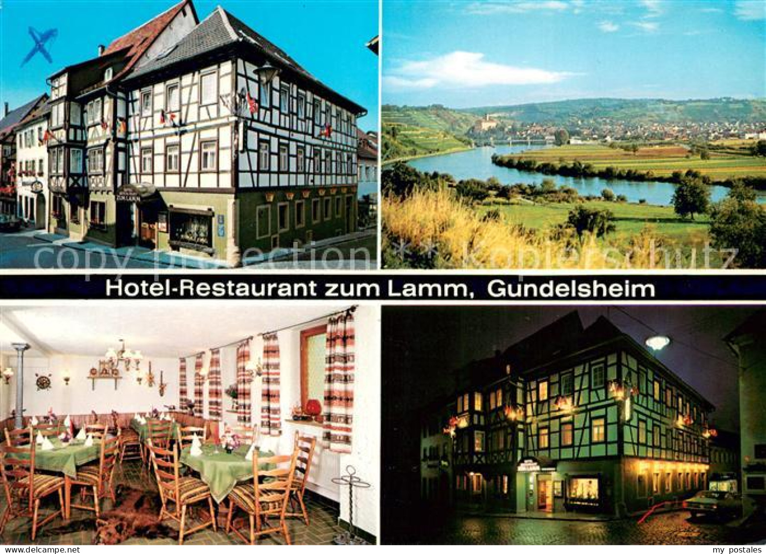 73664828 Gundelsheim Neckar Hotel Restaurant Zum Lamm Panorama Gaststube Nachtau - Other & Unclassified