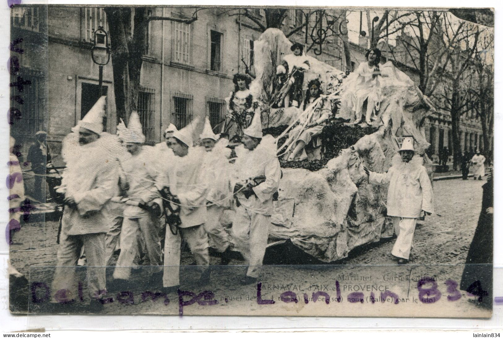 - Carte Très Rare, Aix, Carnaval, Char La Pause Des 4 Temps Sur Ce, Datée Février 1913, Splendide, TBE, Scans. - Aix En Provence